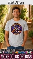 Halloween Raccoon Shirt, Cute Witch Hat Pumpkin Spooky Tee