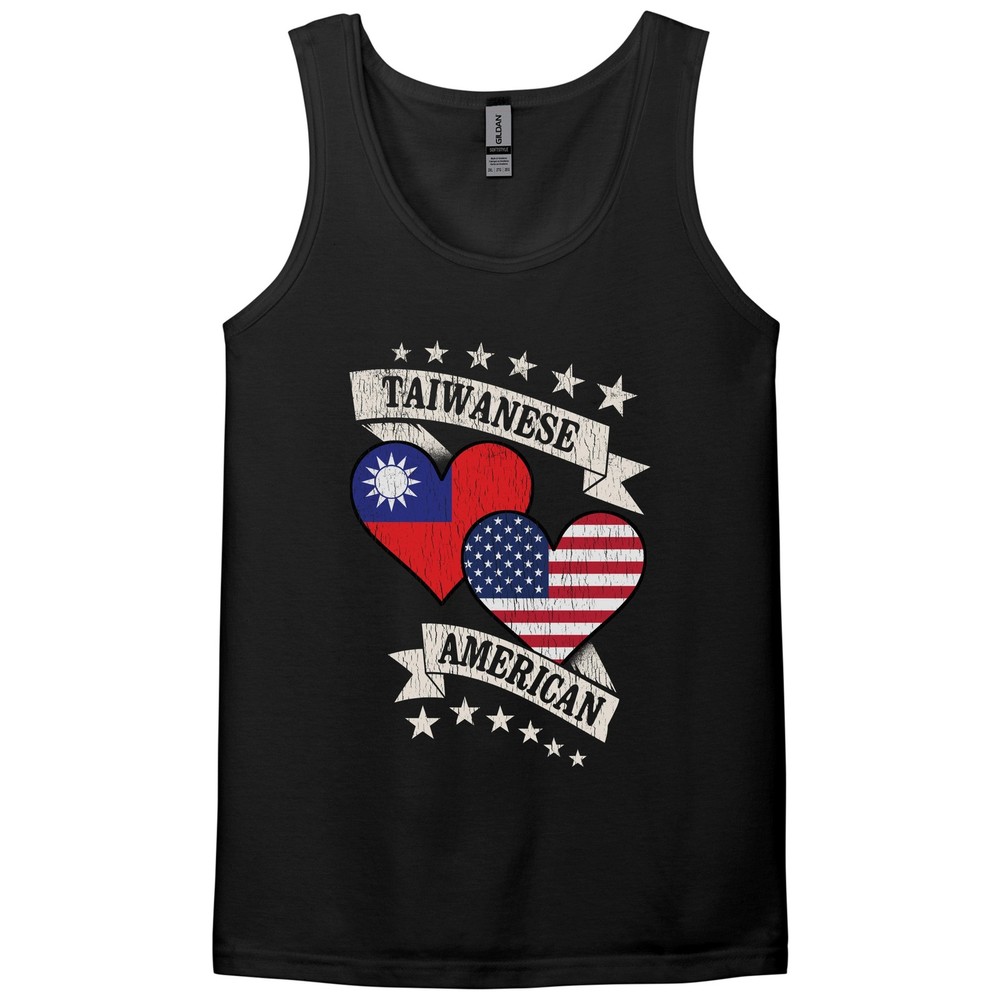 Taiwanese American Heart Flags Taiwan America Tank Top