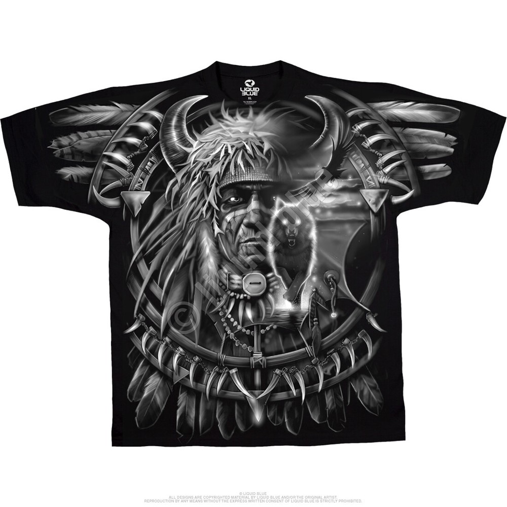 WOLF DREAMCATCHER-2 SIDED Big Print-T-SHIRT S-M-L-XL-XXL,3X-4X,5X,6X Mystical