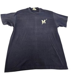 Vintage 80s Grunge Tee Navy Blue Single‑Stitched Ultra Soft T-Shirt Size XL