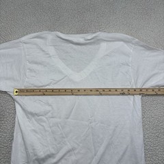 2 Vtg BVD Mens White V Neck T-Shirts Cotton Size Large (42-44) 90s Single Stitch