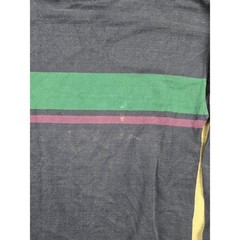 Vintage L.L. Bean Mock Neck Shirt Mens M Blue Striped Long Sleeve Made in USA