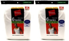 12 Hanes White Tanks Small S 34-36 Inch Tagless ComfortSoft P 85-90 CM