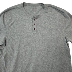Lucky Brand Mens XL Heather Green Short Sleeve Henley Shirt Cotton Blend RN80318