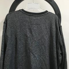 VINCE Mens sz XL/Large Marled Dark Gray White Ribbed Inserts Pullover Shirt