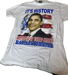 Barack Obama Rap Tee Style President It’s History 2008 Logo t-shirt XL KC