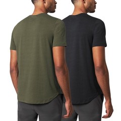 Mondetta Mens Performance Tee T-shirt 2-Pack Black &Olive Green Tall Size XL XLT