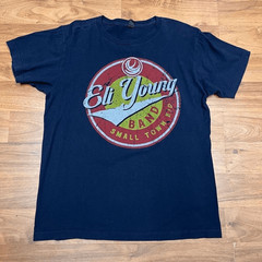 Tultex Mens Pre-Shrunk Cotton Eli Young Band Small Town Kid T-Shirt Black Medium