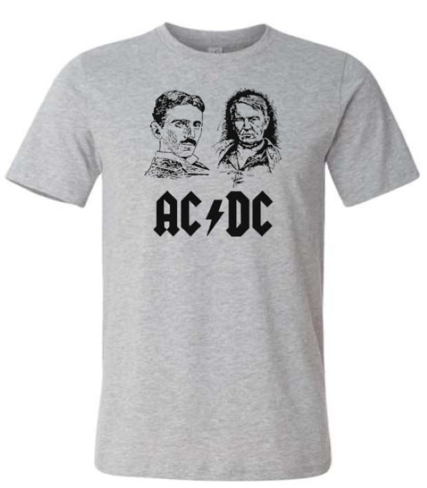 ACDC Tesla Edison Rocker Electricity Tee – Choose Your Size & Color!