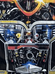 Power Rangers AOP T Shirt XL Double Sided Megazord Lightning Print
