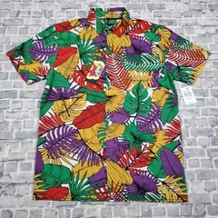 Good Vibes Drill Clothing Men’s Small Button Shirt Tropical Floral Hawaiian NWT