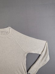 Faherty Men Shirt S Gray Long Sleeve Thermal Waffle Knit Crew Neck Henley Tee