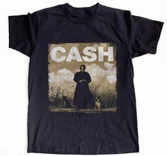 Johnny Cash American Heavy Cotton Black T-shirt Size S-5XL Unisex