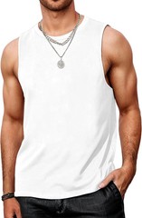Men’s Tank Tops Sleeveless Quick Dry Polyester Solid Color Summer Beach Sports