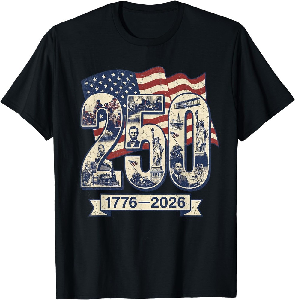 250 Years American Anniversary 250th Merch 4th July Flag UNISEX T-Shirt