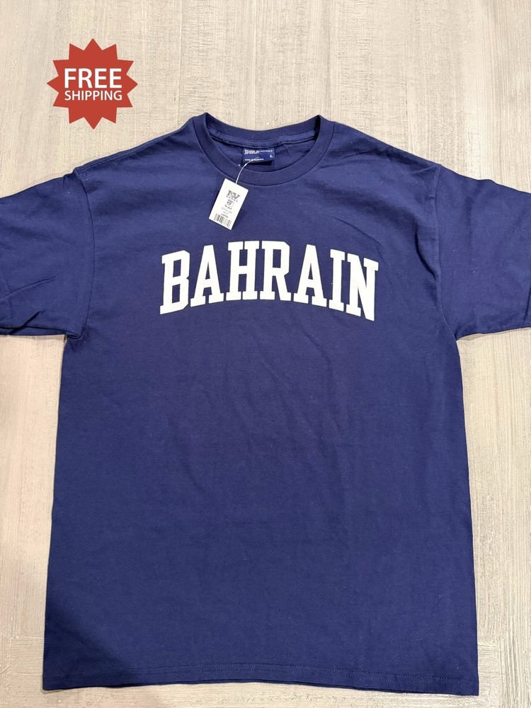 “BAHRAIN” Navy Blue T-Shirt – Sz L / Large – New With Tags by MV Sport!