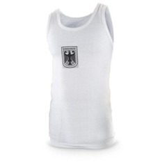 Authentic German Military Bundeswehr Vest Tank Top Jersey White w/ Patch Eagle