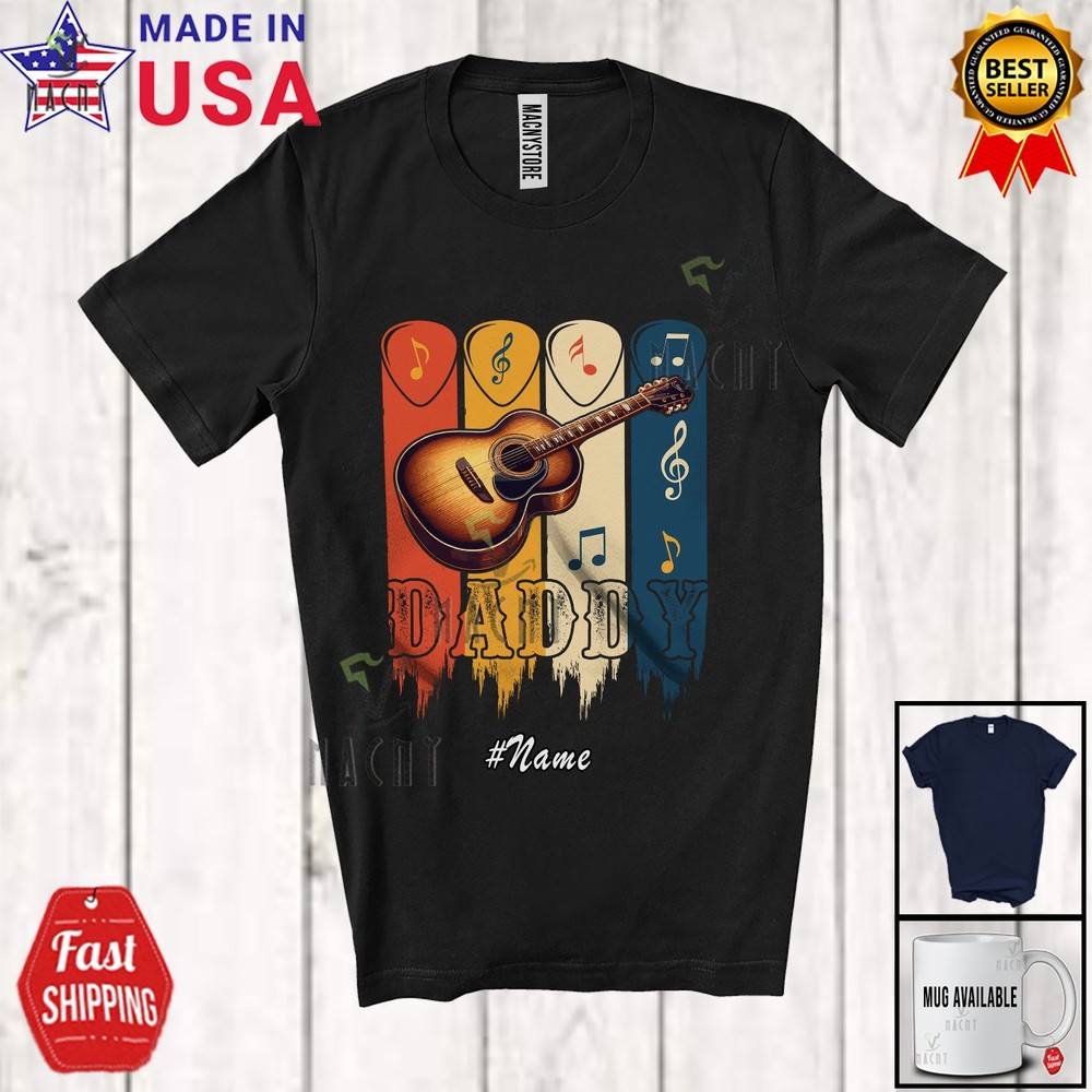 Custom Name Daddy Guitar; Amazing Father’s Day Guitarist; Family Vintage T-Shirt