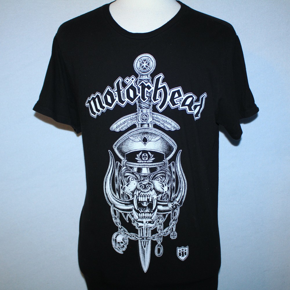 GORGEOUS MOTORHEAD BLACK SKULL CAP SWORD SHORT SLEEVE TEE SHIRT Sz 2XL MINT COND