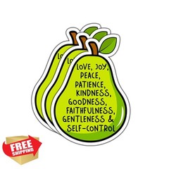LAVENDRIX Fruit of The Spirit Stickers 3×2 Vinyl Bible Verse