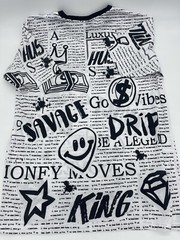 Victorious Legend Grunge Streetwear All Over Print T-Shirt LARGE White Mens