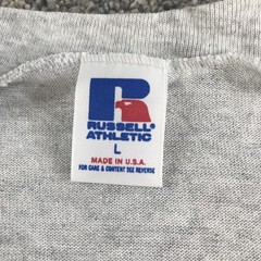 Vintage Russell Athletic Shirt Mens Large Gray V Neck Basic Tee Made In USA