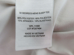 32 Degrees Cool Men’s White Short Sleeve Stretch T-Shirt Size Large