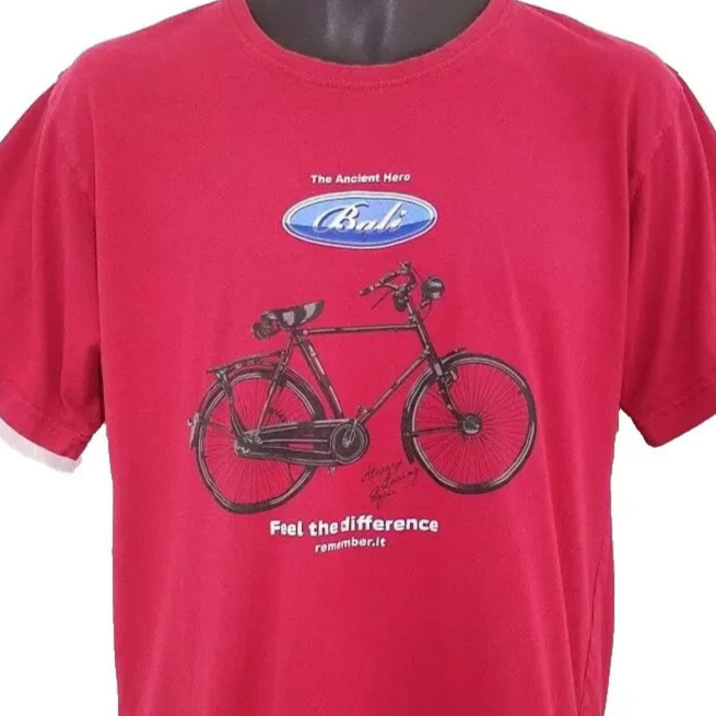 Bali Bicycle T Shirt Mens Size Medium Red Krisna Indonesia Always Loving You