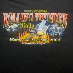 Rolling Thunder Motorcycle Rally Shirt XL 2006 Black Washington DC Wolf Biker