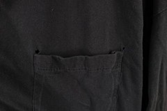 Vintage 90s Hanes Mens Size XL Distressed Blank Pocket T-Shirt Black Cotton
