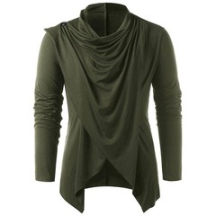 Long Sleeve Casual Cardigans for Men featuring Unique Asymmetric Design