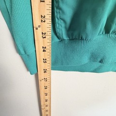 VTG Members Only L Shirt Teal Green Quarter Button Ribbed Hem Pockets NEW