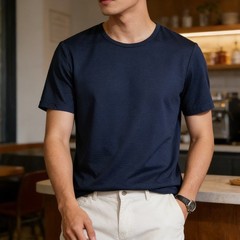 Men’s Ice Silk Half Sleeve Top Polyester Quick Dry Lightweight Regular