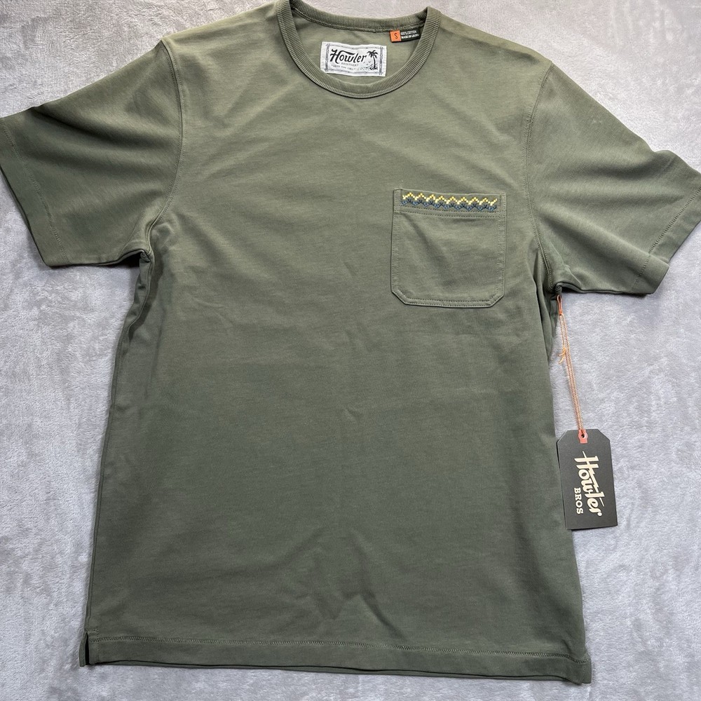 Howler Brothers T-Shirt Mens Sz S Spectrum Pocket Tshirt Lichen Green $45 NEW