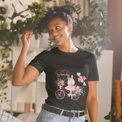 14 February Heart Day Holiday Happy Valentine’s Day T-Shirt, Bicycle Love Gift
