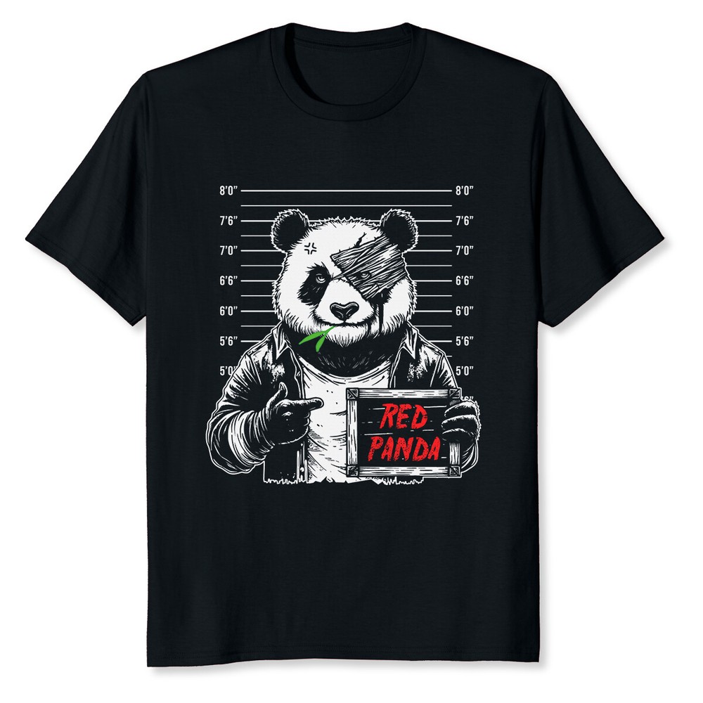 NEW LIMITED Mugshot Red Panda Funny Panda Retro T-Shirt
