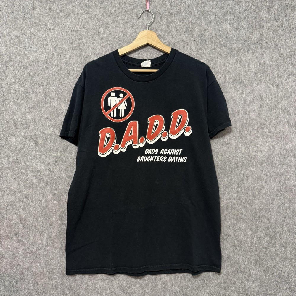 Vintage Gildan D.A.D.D. T-Shirt Men’s L Black Funny Graphic Dads Against Dating