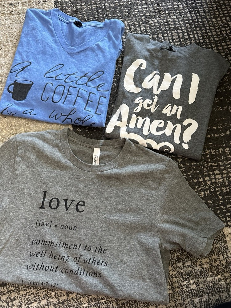 Canvas Men’s Graphic Print Crew Neck T-Shirts, Gray Blue, Short Sleeve (3)