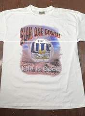 Vintage Miller Lite Volleyball Shirt 90s 1996 XL Slam One Down Life Is Good USA