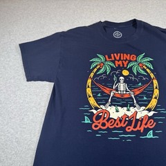 DOM Shirt Adult Large Black Streetware Artist Skeleton Casual Island Mens