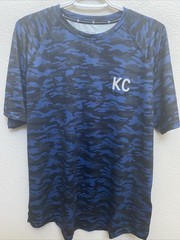 Kenneth Cole Active T Shirt Large Blue Camo Crew Neck Tech SS Tee NWT $49