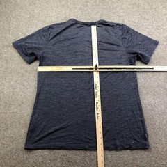 Icebreaker Shirt Mens Medium Blue Merino Wool Blend V-Neck Performance Tee Top