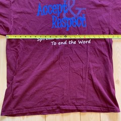 Vintage Accept & Respect Spread the Word to End the Word Graphic T-Shirt Size XL