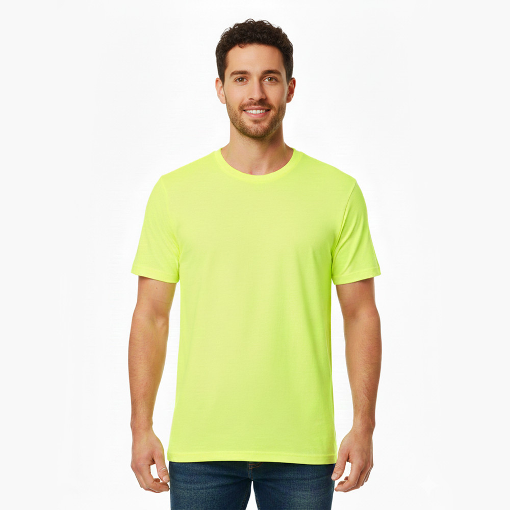 Hanes EcoSmart Men’s Hi-Vis T-Shirt 5170 Safety Green & Orange Work Tee S-3XL