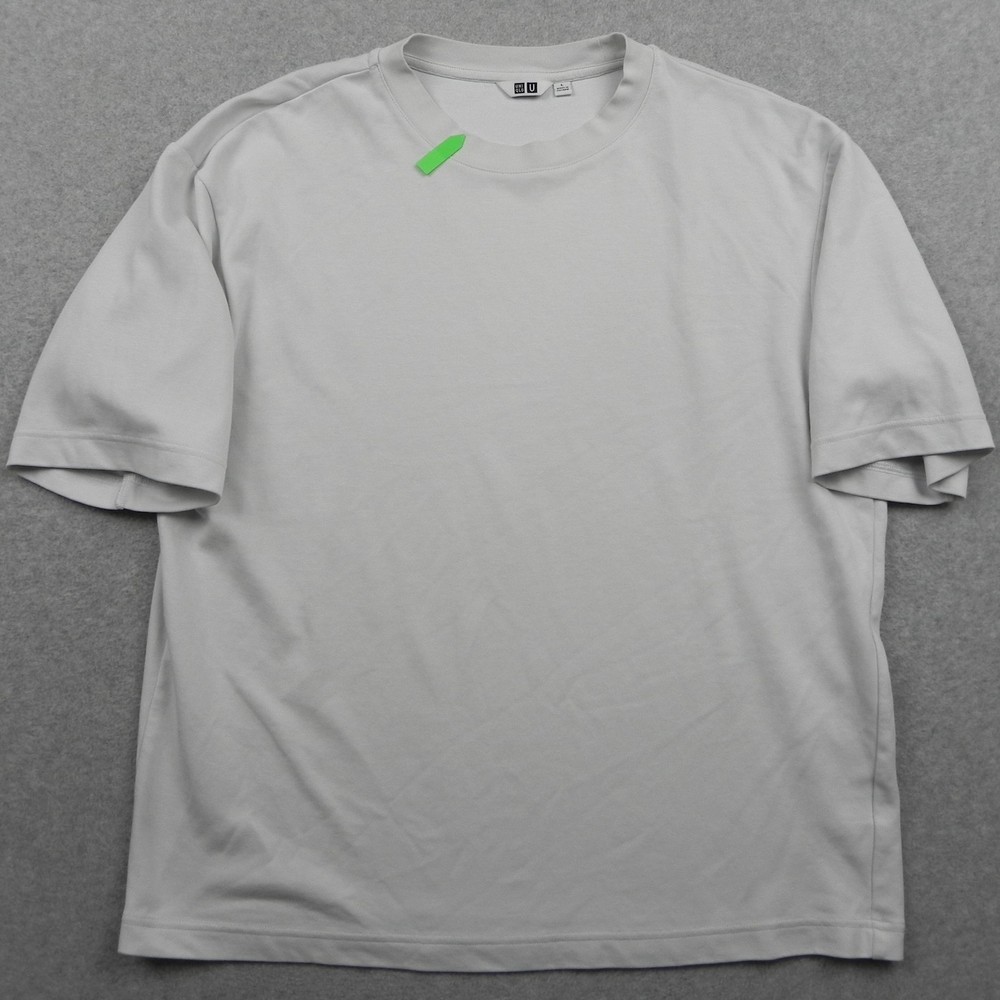 Uniqlo T-Shirt Mens Large Airism Oversized Crew Neck Tee White Short Sleeve