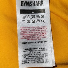 Gymshark Workout T-Shirt Men’s Size Large Yellow Orange Short Sleeve