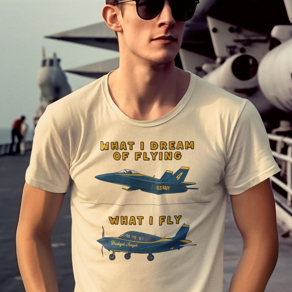 Budget Angel (Piper PA-28) Funny Aviation T-Shirt – The FlyGags Parody collectio