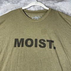 Moist Graphic T Shirt Mens XL Funny Meme Humor Tee Olive Green Casual Streetwear