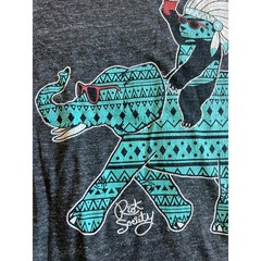 Riot Society Mens Panda Riding Elephant Graphic T-Shirt Charcoal Heather Grey S