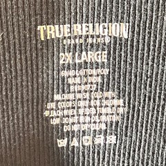 855 | True Religion Ribbed Racerback Logo Graphic Tank Top Black Mens 2XL